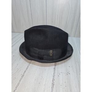 Vintage Royal Stetson Fedora Hat Black Size 7 1/4 John B Stetson Gangster